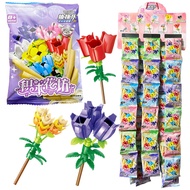 Educational Assembling Bouquet Rose Building Blocks Mystery Box Drawing Fun Children Creative Novelt