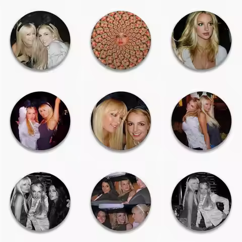 Paris Britney Lindsay-Hilton Badges Button Pin Handmade Brooch For Clothes Badge Backpack Decoration