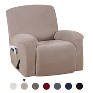 Elastic Solid Color All-Inclusive Recliner Cover Simple Sofa Protective Cover Thickened Fabric Sofa Cover Recliner Cover