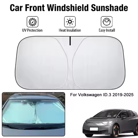 Foldable Car Windshield Sun Shade UV Block Heat Insulation For Volkswagen ID.3 2019-2025 Interior Pr