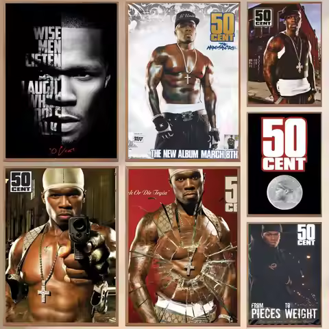 Rapper Man 50-cent Painting Calligraphy Personalized Spaces Canvas Poster Wall Mural Art Photos for 