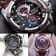 Jam tangan Seiko Velatura Yachting Time leather & stainless Steel best version original premium