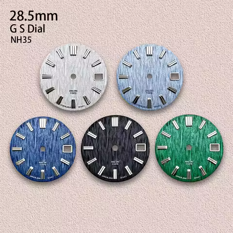 28.5mm GS Logo Ocean Glaciers Dial Suitable Fit NH35/NH36/4R/7S Japan Movement 3D Wave Quality Watch