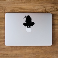 Naruto Itachi Uchiha Sitting on Apple Ninja Silhouette Sticker - Laptop Decal Macbook Sticker