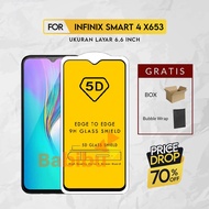 5D 6D 9D Full Cover Tempered Glass Infinix Smart 4 X653 ( 6.6 inch) Full Anti-Rainbow Glue