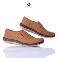 Attaya Design Sepatu Pria Dewasa Slip On Kulit Asli Original Hitam Cokelat Tan AV1