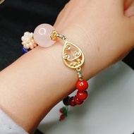 金銀財寶Jinyincaibao 粉晶南紅繩