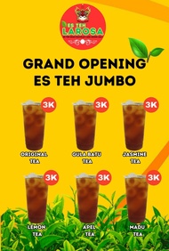 JASA CETAK DAN DESAIN DAFTAR MENU ES TEH JUMBO WARUNG MAKAN MIE LEVEL ES KUL-KUL BISA REQUEST