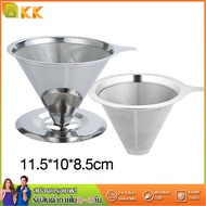 BKK Stainless Steel Pour Over Coffee Dripper , Cone Filter Drip Coffee Maker, Reusable Coffee Filter Brewer