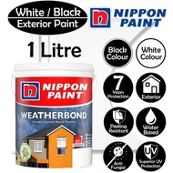 Nippon Paint Weatherbond White 1L Topcoat Exterior Paint Exterior White / Black Cat Putih Cat Hitam 