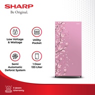 Sharp Kulkas 1 Pintu Kirei III Sakura Series - SJ-N162D-SP - Merah Muda