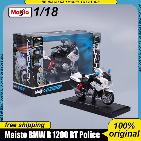 In Stock Maisto 1:18 Police Motorcycle Series Alloy Miniature Diecast Model Bmw R 1200 Rt Police Mot