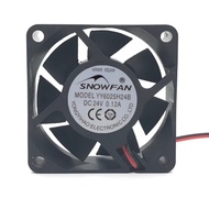 New CPU Fan for SNOWFAN YY6025H24B 6025 6CM 24V 0.12A Cooling Fan