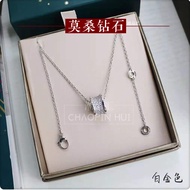 Imported Moissanite Small Waist Necklace Female 18K Rose Gold Pendant au750 Influencer Clavicle Chai