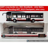 1:110 scale Singapore Man A22 SMRT Stripe bus model, service 950