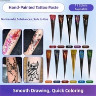 CLEIGHTEENCY Henna Tattoo Cream, Semi-permanent Easy-To-Use Henna Paste Cone, Henna Tattoo Cream Tem