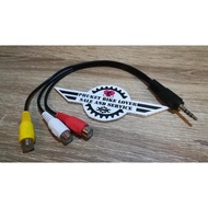 Aux 3.5mm to RCA Mini Male Stereo 3 Female Audio Video AV Adapter Cable Cord 28cm