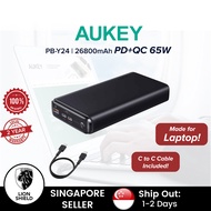 (SG) Aukey Sprint Ultra PB-Y24 65W PD 26800mAh Power Bank powerbank for Laptop/Macbook Air/Macbook P