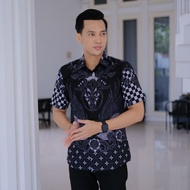 KEMEJA Men's Batik Shirts Short Sleeve Lapis Sogan Modern Men's Batik Shirts Premium Men's Batik Hem Jumbo Men's Batik