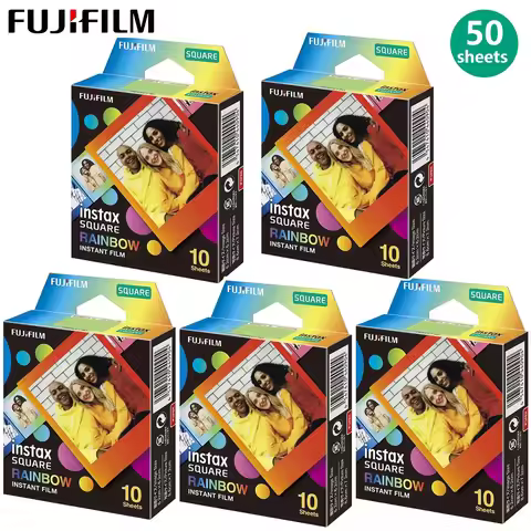 10-50 Sheets Fujifilm Instax Square Rainbow Film Photo Paper For Square SQ1 SQ10 SQ6 SQ20 Instant Fi
