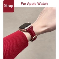 Ladies Red B6 Genuine Leather Thin Version for Apple Watch S11 SE3 Ultra3 S10 S9 S8 SE S7 S6 Ultra 4