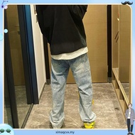 Drew Smiley Men's Trousers Bear Hailey Patch Trendy Men's Loose Hip-Hop Trousers Jeans ins Street We