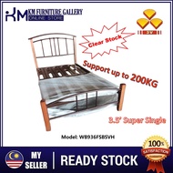 KM Furniture Gallery 3V Super Single (3.5') Export Quality Wood Metal Bed Frame Super Base(WB936FSB)