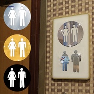 DF 3D Acrylic Bathroom Mirror Stickers Toilet Sign Mirror Wall Sticker Home Hotel Washroom Door Sign Mirror Sticker