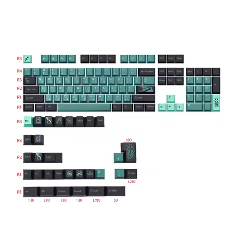 PBT GMK Keycaps Terror Below Tiramisu Terra NightSakura keycap Cherry Profile Five-sided Sublimation