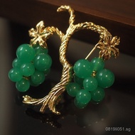 Brooch Grapevine Brooch vintage Vintage Mid-Century Corsage for Women Beaded High-End Green Grape Ve