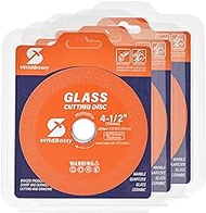 Glass Cutting Disc 4-1/2 Inch (3PCS) for Angle Grinder with 7/8" Arbor Hole, 0.63" Ultra-Thin Saw Blade Wheel Polishing Diamond Cutting Disc for Glass, Jade, Wine Bottles, Tile, Ceramic, Marble