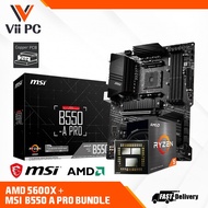 MSI B550-A PRO Motherboard and AMD Ryzen 5600x Processor Bundle
