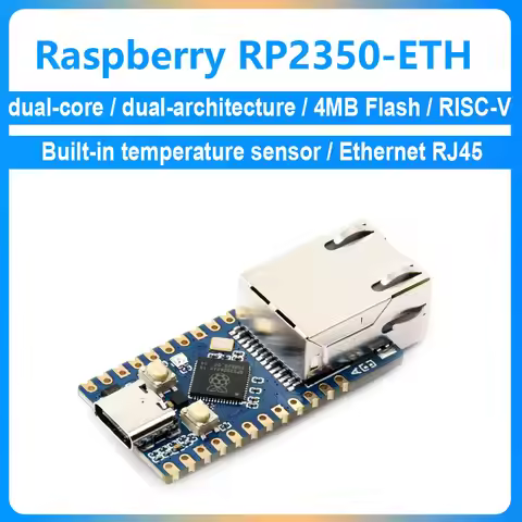 Raspberry Pi Pico 2 RP2350 ETH RP2350A chip CH9120 TCP/UDP Ethernet Network Built-in temperature sen