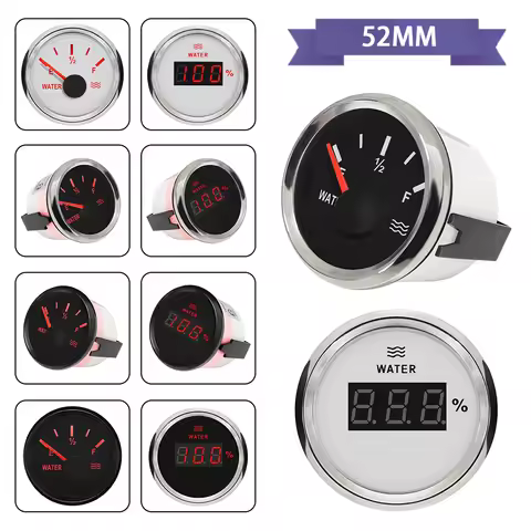 Rhaxel 52mm Water Tank Level Gauge Meter 0-190ohm 240-33ohm Signal Liquid level Indicator With Backl