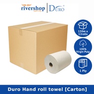 Duro Hand towel roll 150m x 12 rolls [Carton]  / Multi-Purpose Tissue Paper Towel / Tisu Tuala Tanga