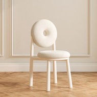 全城熱賣 - 奶油風羊羔絨甜甜圈餐椅(白色*白色腿)(尺寸:43*43*90CM)