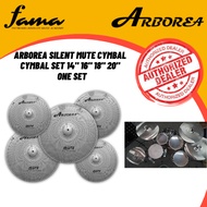 [FAMA]Arborea Low Volume Cymbal Pack Black 14"hi-hat+16"crash+18"crash+20"ride 5 Pieces Practice Mut
