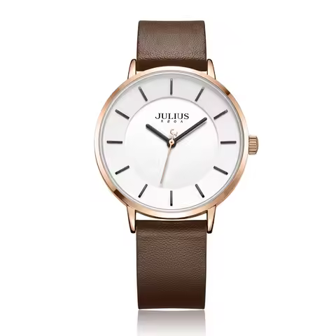 Classic Julius Men's Watch Japan Quartz Hours Fashion Clock Leather Bracelet Boy Student Birthday Va
