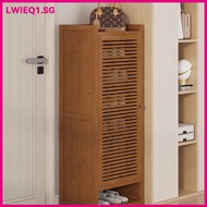 Shoe Cabinet New Bamboo Multi-layer Dust-proof Breathable Shoe Rack Home Corridor Dark Brown Storage