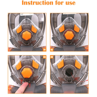 Snorkel Mask Man Woman Scuba Underwater Full Face Diving Mask Orange & Gray (L/XL)-ro2