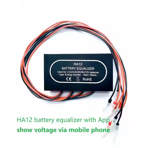 48V Battery Balancer Equalizer HA12 with App Display via Mobile Phone for 4x(2V-5V) or 4*(6V-12V) fo