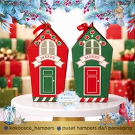 MERAH HIJAU Merry Christmas Box HOUSE RED GREEN Christmas Box RED GREEN HOUSE Shape KC