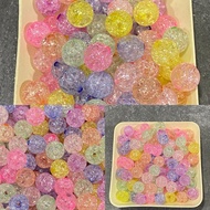 25 grams of 8mm round pink crack beads