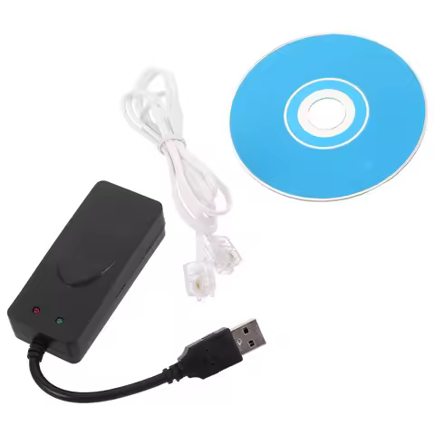 USB Fax Modem Dual Port 56K High Performance External Adapter for Home Office Networking Computers R