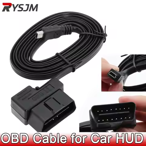 1.7m OBD II OBD 2 7 8 16 Pin to Mini USB Connecting Cable for Car HUD Head up Display OBD2 Connectio