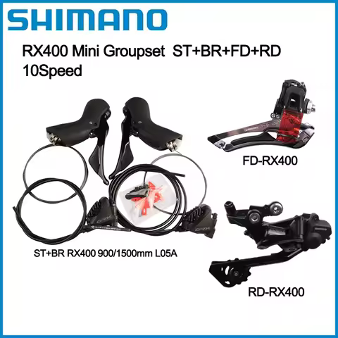 SHIMANO GRX RX400 Mini Groupset 10Speed ST+BR RX400 900/1500mm FD/RD-RX400 Front/Rear Derailleur For