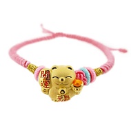 CHOW TAI FOOK 999 Pure Gold Charm with Adjustable Bracelet - Fortune Cat R22500