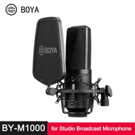 Boya by m800 m1000 large diaphragm microphone low-cut cardioid filter condenser mic for studio live broadcast vlog video mic