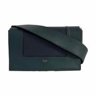 CELINE FRAME中號拼色牛皮單肩包斜挎包金色五金