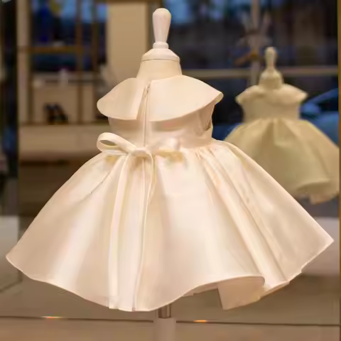 Girls' Summer New Simple Fashion Sweet Zhuazhou Host Dress1Years Old-6Years Old